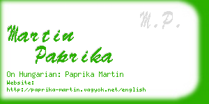 martin paprika business card